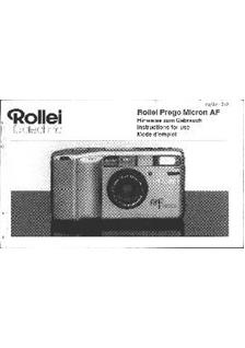 Rollei Prego AF Micron manual. Camera Instructions.